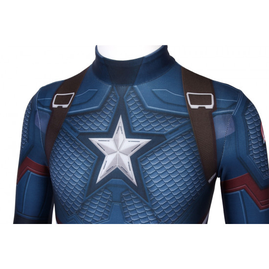 Avengers: Endgame Captain America Kids 3D Zentai Jumpsuit Avengers: Endgame Captain America Kids 3D Zentai Jumpsuit