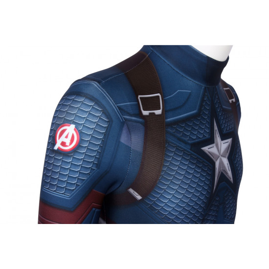 Avengers: Endgame Captain America Kids 3D Zentai Jumpsuit Avengers: Endgame Captain America Kids 3D Zentai Jumpsuit