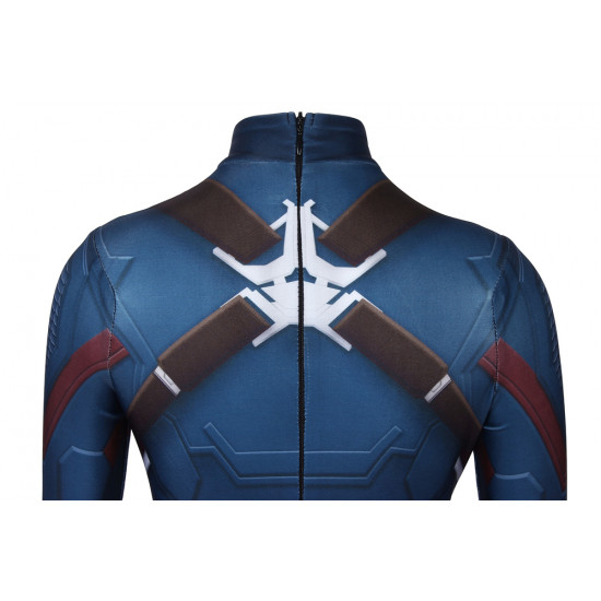 Avengers: Endgame Captain America Kids 3D Zentai Jumpsuit Avengers: Endgame Captain America Kids 3D Zentai Jumpsuit