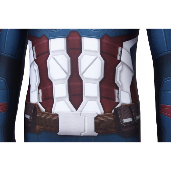 Avengers: Endgame Captain America Kids 3D Zentai Jumpsuit Avengers: Endgame Captain America Kids 3D Zentai Jumpsuit