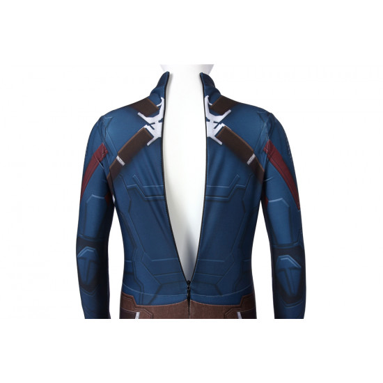 Avengers: Endgame Captain America Kids 3D Zentai Jumpsuit Avengers: Endgame Captain America Kids 3D Zentai Jumpsuit