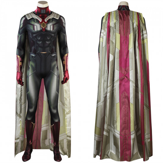 Avengers Infinity War Vision Cosplay Costume 3D Shade Printed Jumpsuit Avengers Infinity War Vision Cosplay Costume 3D Shade Printed Jumpsuit