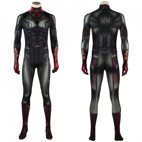 Avengers Infinity War Vision Cosplay Costume 3D Shade Printed Jumpsuit Avengers Infinity War Vision Cosplay Costume 3D Shade Printed Jumpsuit