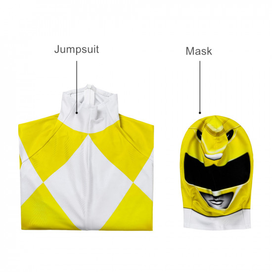 Power Rangers Trini Kwan Yellow Ranger Kids 3D Jumpsuit Power Rangers Trini Kwan Yellow Ranger Kids 3D Jumpsuit