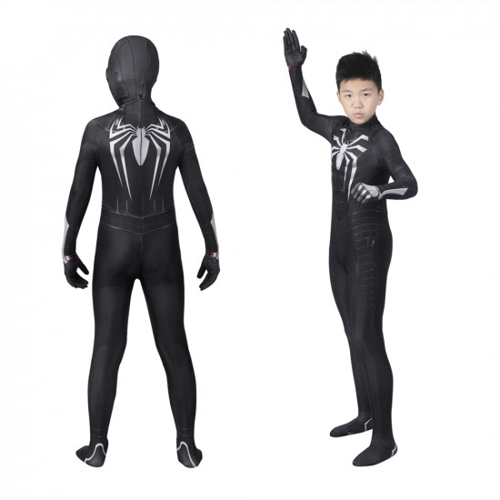 PS5 Spider-Man Miles Morales Symbiote Black Suit Kids Jumpsuit PS5 Spider-Man Miles Morales Symbiote Black Suit Kids Jumpsuit