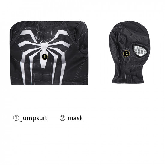 PS5 Spider-Man Miles Morales Symbiote Black Suit Kids Jumpsuit PS5 Spider-Man Miles Morales Symbiote Black Suit Kids Jumpsuit