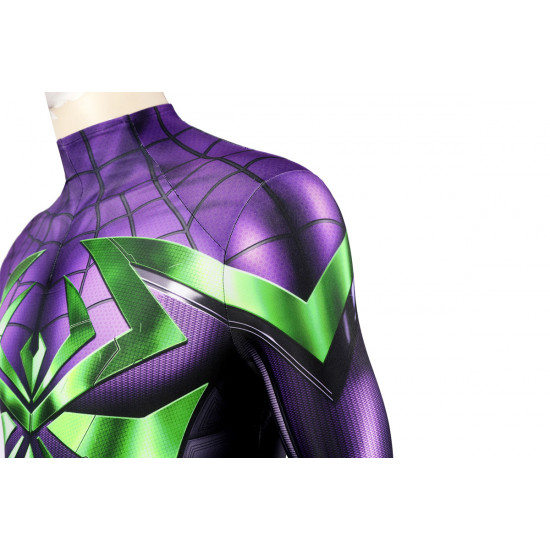 Spider-Man Miles Morales Purple Reign Suit Cosplay Jumpsuit