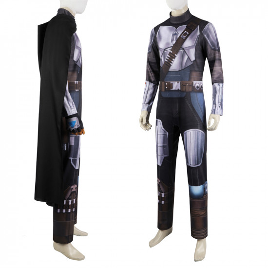 The Mandalorian 3 Mandalorian Din Djarin Jumpsuit with Cloak
