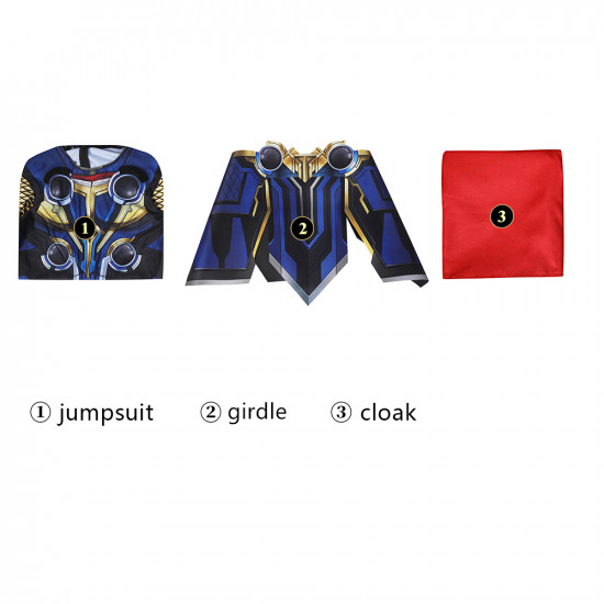 Thor: Love and Thunder Thor Cosplay Jumpsuit with Cloak Thor: Love and Thunder Thor Cosplay Jumpsuit with Cloak